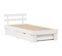 Bed Frame with Headboard with Drawer Solid Pine Wood Wooden Modern Chic vidaXL