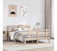 vidaXL Bed Frame with Headboard Bed Base Bedstead 140x200 cm Solid Wood Pine