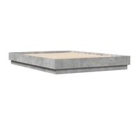 Bed Frame with LED Lights Base Concrete Grey 150x200 cm King Size vidaXL