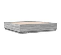 Bed Frame with LED Lights Bed Base Mattress Foundation Engineered Wood vidaXL