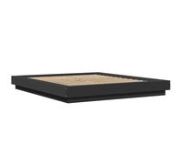 Bed Frame with LED Lights Black 150x200 cm King Size Engineered Wood vidaXL