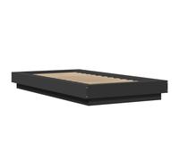 Bed Frame with LED Lights Black 75x190cm Small Single Engineered Wood vidaXL