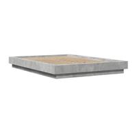 (concrete grey, 135 x 190 cm) vidaXL Bed Frame and LED Lights Bed Base Mattress Foundation Engineered Wood