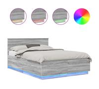 Bed Frame with LED Strip Lights with Headboard Engineered Wood Modern vidaXL