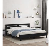 Bed Frame with LED without Mattress Black 180x200 cm Super King