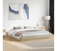 Bed Frame with LED without Mattress Sonoma Oak 180x200 cm Super King