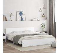 (white, 180 x 200 cm) vidaXL Bed Frame with Headboard and LED Bed Base Mattress Foundation Bedstead