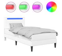 Bed Frame with LED Strip Lights with Headboard Faux Leather Modern vidaXL