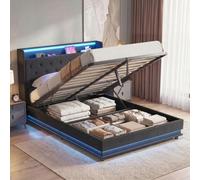 Bed Frame with RGB LED Lights, Platform Bed Frame