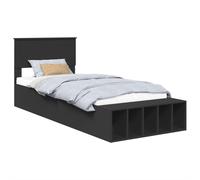 Bed Frame with Shelf with Headboard Manual Engineered Wood Modern vidaXL