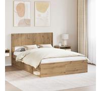 Bed Frame with Storage and Headboard Engineered Wood Bedroom Furniture vidaXL