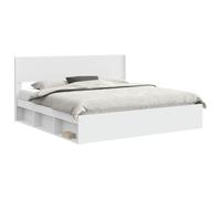vidaXL Bed Frame with Storage and Headboard White 180 x 200 cm
