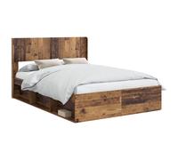 vidaXL Bed Frame with Storage and Headboard Concrete Grey 120 x 190 cm