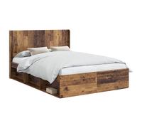 Bed Frame with Storage and Headboard Engineered Wood Modern Bedroom vidaXL