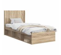 vidaXL Bed Frame with Storage and Headboard Artisan Oak 150 x 200 cm