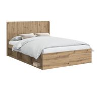 vidaXL Bed Frame with Storage and Headboard Artisan Oak 150 x 200 cm