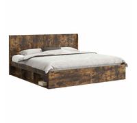 vidaXL Bed Frame with Storage and Headboard Black 200 x 200 cm