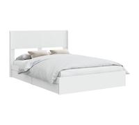 Bed frame Sonoma oak 140x200 cm Engineered wood modern storage headboard double