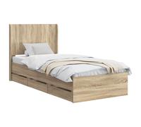 Bed Frame with Storage and Headboard Engineered Wood Modern Home vidaXL