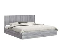 vidaXL Bed Frame with Storage and Headboard Grey Sonoma 180 x 200 cm