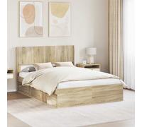 Bed Frame With Storage And Headboard Sonoma Oak 150 X 200 Cm