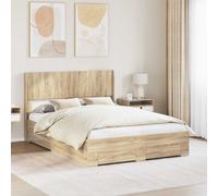 Bed Frame With Storage And Headboard Sonoma Oak 150 X 200 Cm