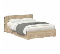 vidaXL Bed Frame with Storage Sonoma Oak 150 x 200 cm Engineered Wood