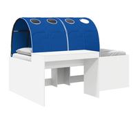 Single Bed Frame White Blue Engineered Wood 80x200cm Space-Saving Tunnel Indoor