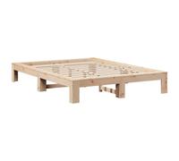 Bed Frame without Mattress Base 135x190 cm Double Solid Wood Pine vidaXL