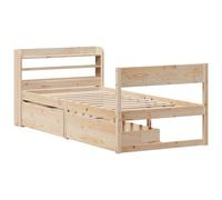 Bed Frame without Mattress Base 90x190 cm Single Solid Wood Pine vidaXL