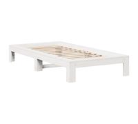 Bed Frame without Mattress Base White 100x200 cm Solid Wood Pine vidaXL