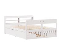 Bed Frame without Mattress Base White 140x190 cm Solid Wood Pine vidaXL