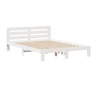Bed Frame without Mattress Base White 140x200 cm Solid Wood Pine vidaXL