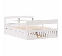 Bed Frame without Mattress Base White 140x200 cm Solid Wood Pine vidaXL