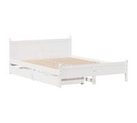 Bed Frame without Mattress Base White Small Double Solid Wood Pine vidaXL