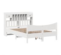 vidaXL Bed Frame without Mattress Bed Wax Brown 140x190 cm Solid Wood Pine