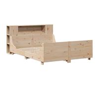 vidaXL Bed Frame without Mattress Wax Brown 135x190 cm Double Solid Wood Pine