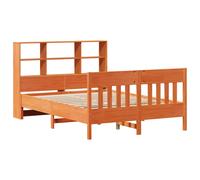 vidaXL Bed Frame without Mattress Wax Brown 135x190 cm Double Solid Wood Pine