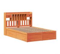 (wax brown, 150 x 200 cm) vidaXL Bed Frame without Mattress Solid Wood Pine