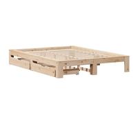 Bed Frame without Mattress Bedroom Bedstead Bed Base Solid Wood Pine vidaXL