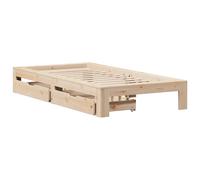 vidaXL Bed Frame without Mattress Bed Wax Brown 160x200 cm Solid Wood Pine