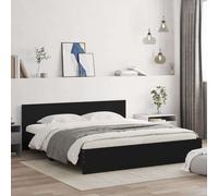 vidaXL Bed Frame without Mattress Black 180x200 cm Super King