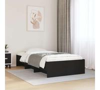 vidaXL Bed Frame Without Mattress Black 90X190 cm Single Engineered Wood, Black