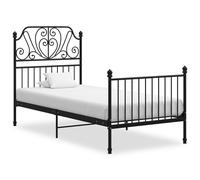 Bed Frame without Mattress Black Metal 100x200 cm