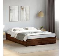 vidaXL Bed Frame Brown Oak 120x190 cm Small Double Engineered Wood and Me UK GF0
