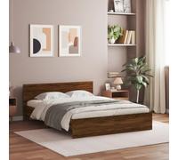 vidaXL Bed Frame without Mattress Brown Oak 150x200 cm King Size