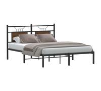vidaXL Bed Frame without Mattress Brown Oak 150x200 cm King Size Engineered Wood