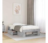 vidaXL Bed Frame Bed Base Bedstead Concrete Grey 100x200 cm Engineered Wood