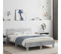 (concrete grey, 120 x 200 cm) vidaXL Bed Frame with Headboard Bed Base Mattress Foundation Engineered Wood