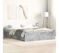 vidaXL Bed Frame Without Mattress Concrete Grey 135X190 cm Double Double, Grey